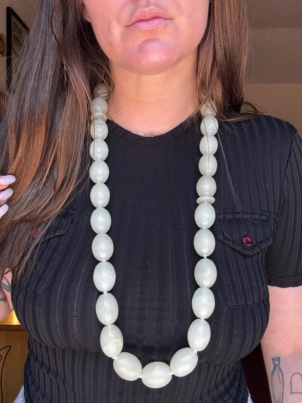 70s Vintage Glow in The Dark Chunky Lucite Necklace - Picture 1 of 5